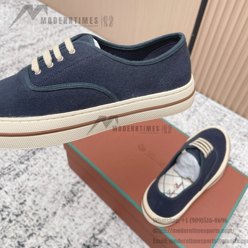 Loro Piana Nantucket Walk Sneaker FAR1445 W000 Blue Navy luxury canvas sneaker for men and women