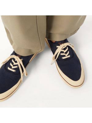 Loro Piana Nantucket Walk Sneaker FAR1445 W000 Blue Navy – Luxury Italian Canvas Sneakers for Men & Women | Lightweight Quiet Luxury Casual Shoes