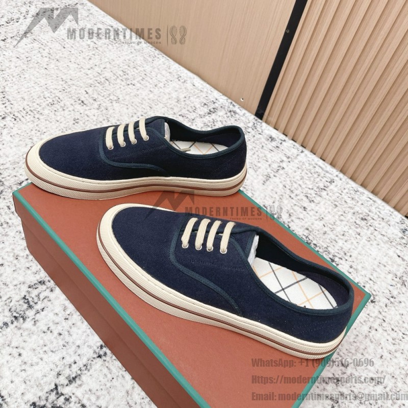 Loro Piana Nantucket Walk Sneaker FAR1445 W000 Blue Navy luxury canvas sneaker for men and women
