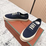 Loro Piana Nantucket Walk Sneaker FAR1445 W000 Blue Navy luxury canvas sneaker for men and women