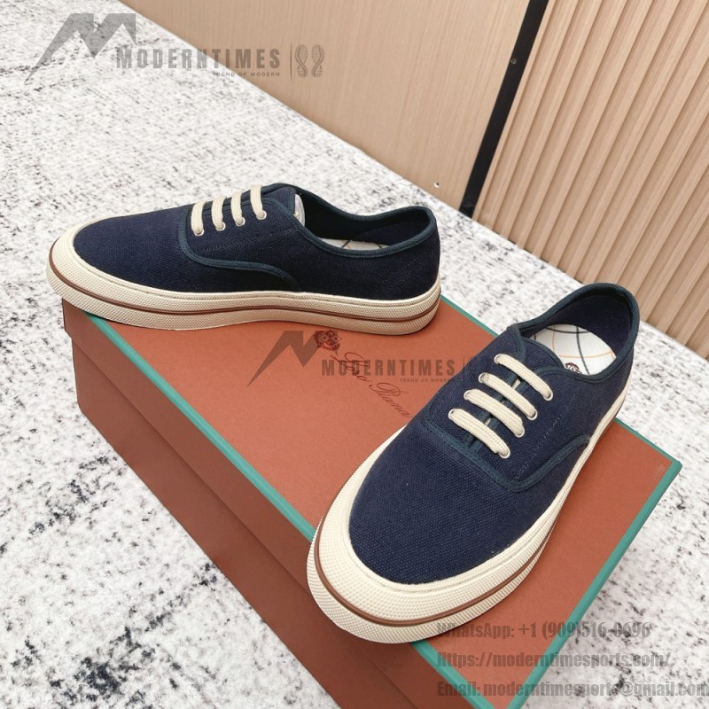 Loro Piana Nantucket Walk Sneaker FAR1445 W000 Blue Navy luxury canvas sneaker for men and women