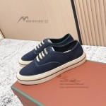 Loro Piana Nantucket Walk Sneaker FAR1445 W000 Blue Navy luxury canvas sneaker for men and women