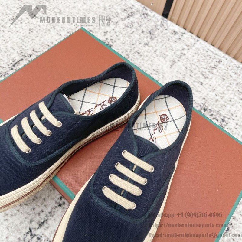 Loro Piana Nantucket Walk Sneaker FAR1445 W000 Blue Navy luxury canvas sneaker for men and women