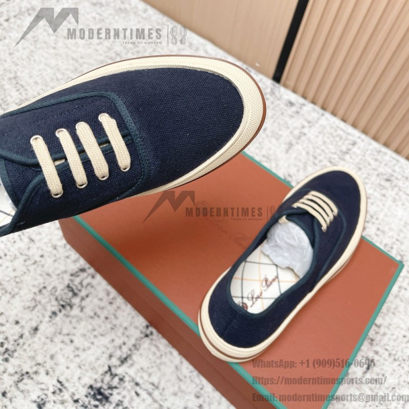Loro Piana Nantucket Walk Sneaker FAR1445 W000 Blue Navy luxury canvas sneaker for men and women