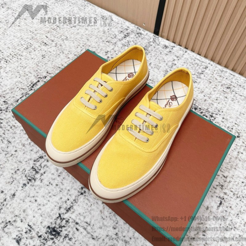 Loro Piana Nantucket Walk Sneaker FAR1445 20I8 Minty Lemon luxury canvas resort sneakers
