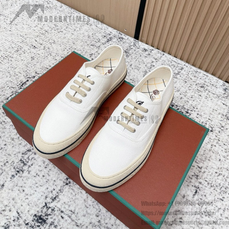 Loro Piana Nantucket Walk Sneaker FAR1445 A018 Natural White luxury summer canvas sneakers