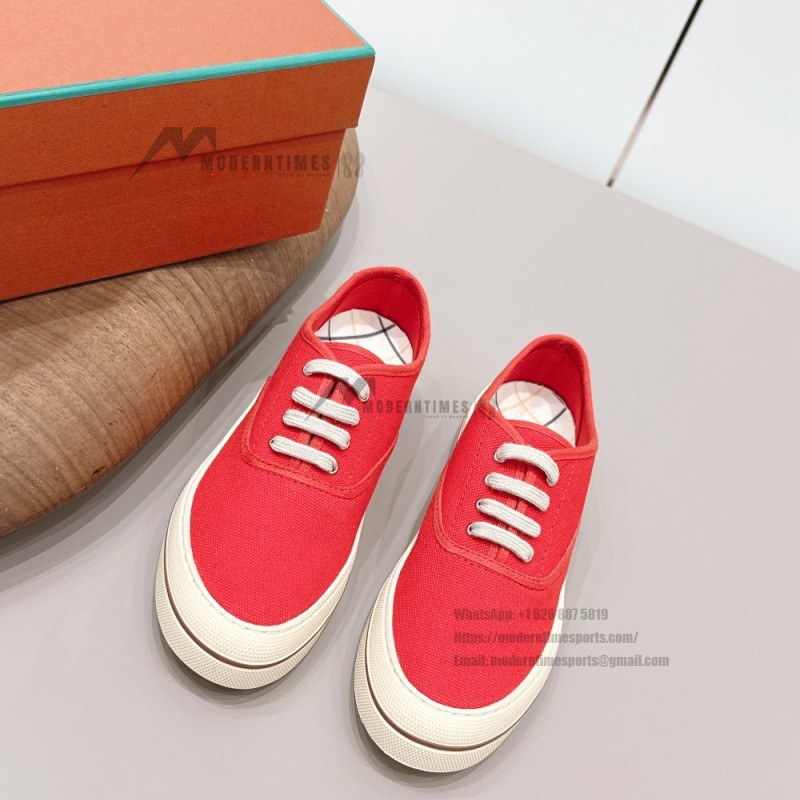 Loro Piana Nantucket Walk Sneaker FAR1445 R354 Red Tango luxury vintage canvas sneakers