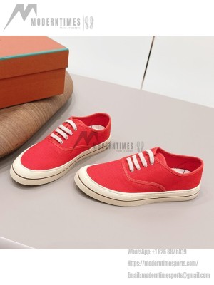 Loro Piana Nantucket Walk Sneaker FAR1445 R354 Red Tango – Premium Vintage Inspired Canvas Sneakers for Men & Women | Luxury Italian Lifestyle Shoes