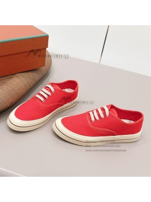 Loro Piana Nantucket Walk Sneaker FAR1445 R354 Red Tango – Premium Vintage Inspired Canvas Sneakers for Men & Women | Luxury Italian Lifestyle Shoes