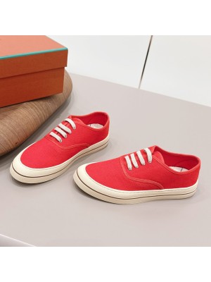 Loro Piana Nantucket Walk Sneaker FAR1445 R354 Red Tango – Premium Vintage Inspired Canvas Sneakers for Men & Women | Luxury Italian Lifestyle Shoes