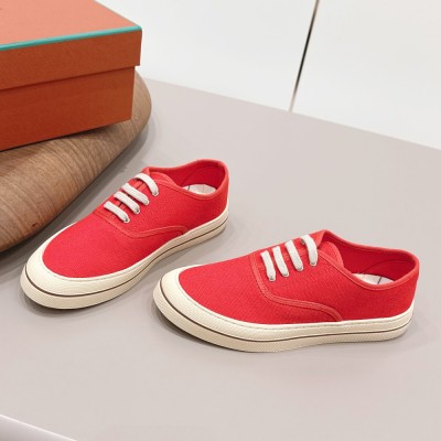 Loro Piana Nantucket Walk Sneaker FAR1445 R354 Red Tango – Premium Vintage Inspired Canvas Sneakers for Men & Women | Luxury Italian Lifestyle Shoes