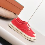 Loro Piana Nantucket Walk Sneaker FAR1445 R354 Red Tango luxury vintage canvas sneakers