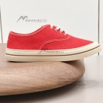 Loro Piana Nantucket Walk Sneaker FAR1445 R354 Red Tango luxury vintage canvas sneakers