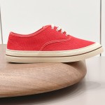 Loro Piana Nantucket Walk Sneaker FAR1445 R354 Red Tango luxury vintage canvas sneakers