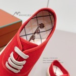 Loro Piana Nantucket Walk Sneaker FAR1445 R354 Red Tango luxury vintage canvas sneakers