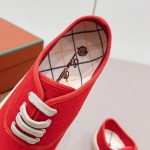 Loro Piana Nantucket Walk Sneaker FAR1445 R354 Red Tango luxury vintage canvas sneakers
