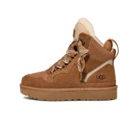 UGG Damen Highmel Sneaker Kastanie 1145390 - Stilvolle Wildleder-Sneaker mit Lammfellfutter