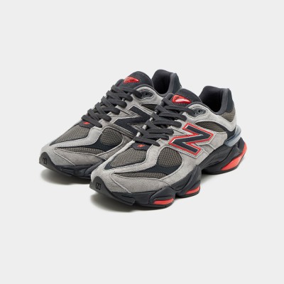 New Balance 9060 U9060JBO Grey Black Red – Unisex Chunky Retro Lifestyle Sneakers with ABZORB Comfort