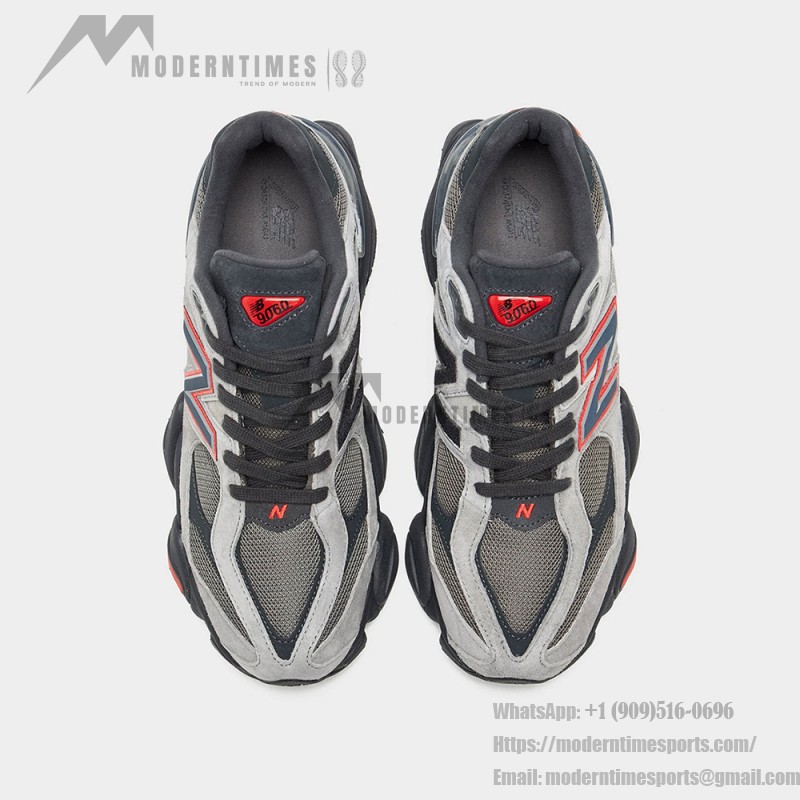 New Balance 9060 U9060JBO Grey Black Red 유니섹스 청키 스니커즈
