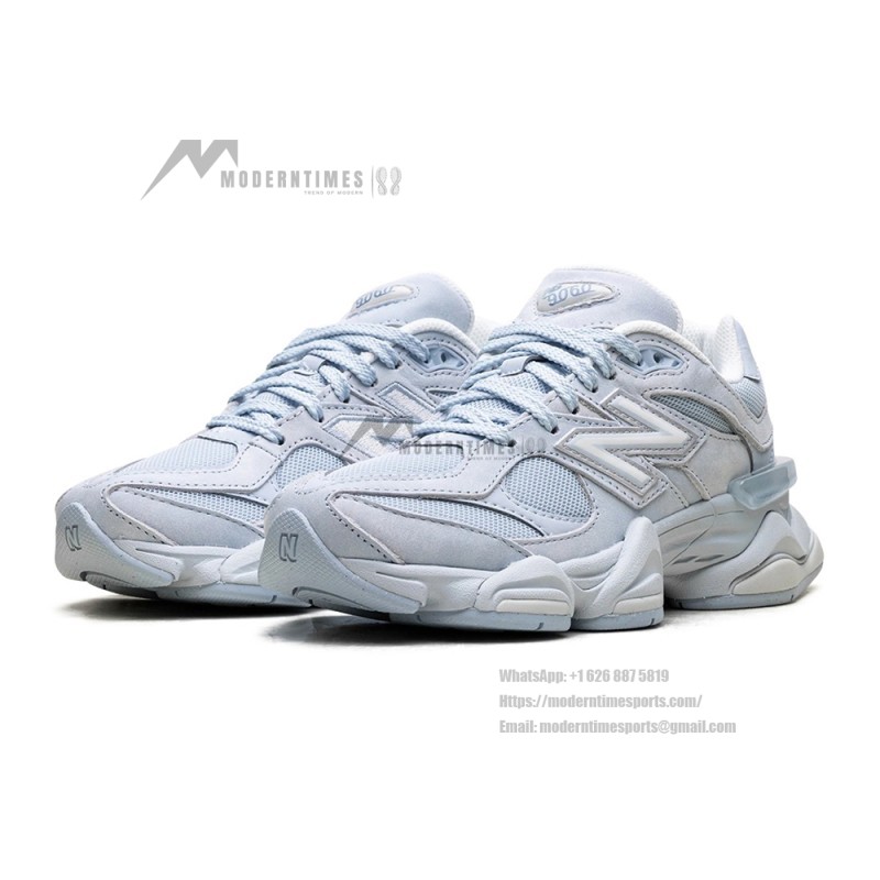 New Balance 9060 Sea Salt Oxford Blue U90607KM icy blue retro futuristic sneakers for men and women