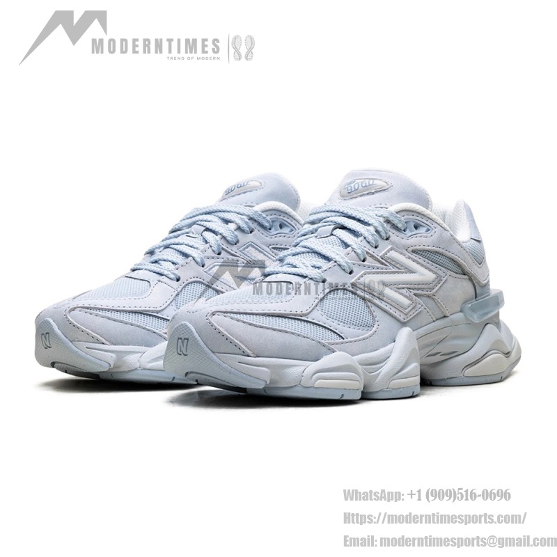 New Balance 9060 Sea Salt Oxford Blue U90607KM icy blue retro futuristic sneakers for men and women