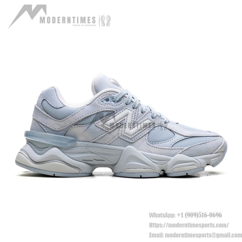 New Balance 9060 Sea Salt Oxford Blue U90607KM icy blue retro futuristic sneakers for men and women