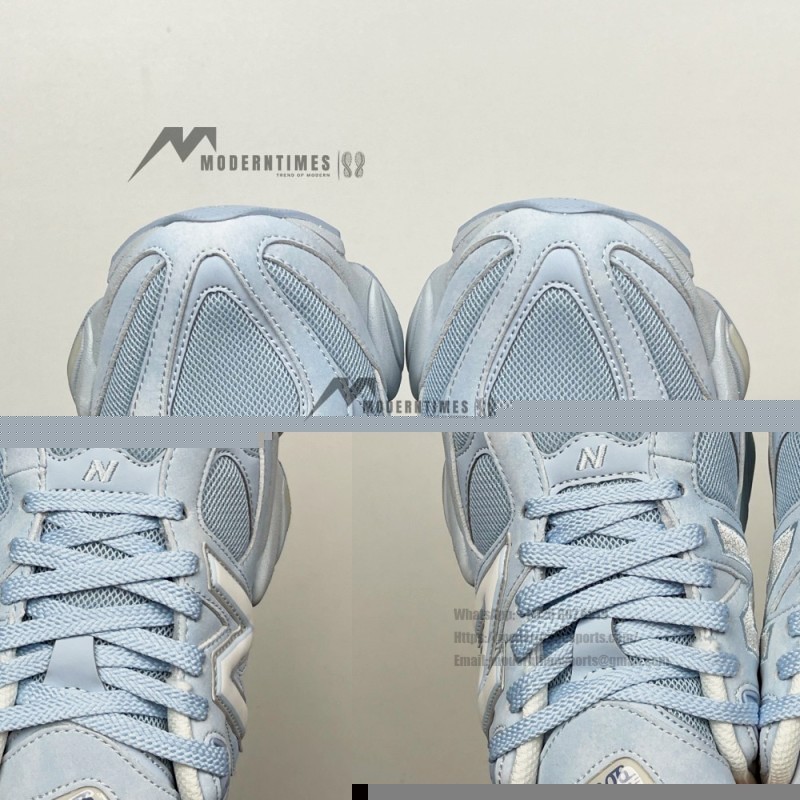New Balance 9060 Sea Salt Oxford Blue U90607KM icy blue retro futuristic sneakers for men and women