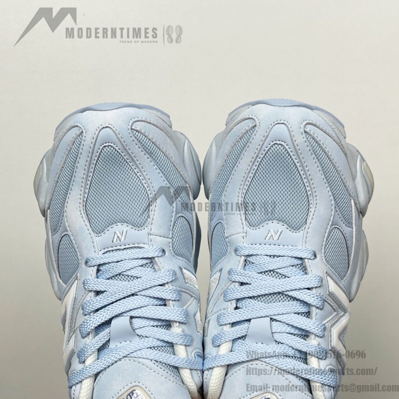 New Balance 9060 Sea Salt Oxford Blue U90607KM icy blue retro futuristic sneakers for men and women
