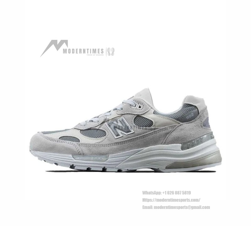 New Balance M992NC White Grey Sneakers Front View – Unisex Lifestyle Running Shoes