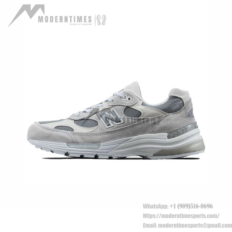 New Balance M992NC White Grey Sneakers – NB992 Series New Balance M992NC White Grey Sneakers Front View – Unisex Lifestyle Running Shoes