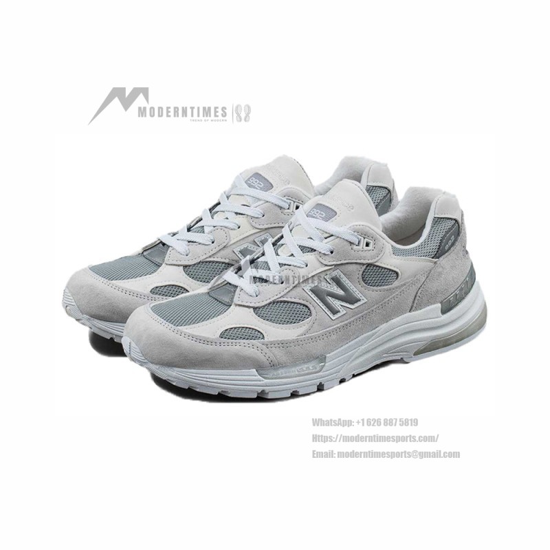 New Balance M992NC White Grey Sneakers Front View – Unisex Lifestyle Running Shoes