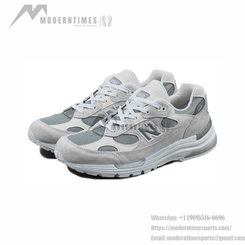 New Balance M992NC White Grey Sneakers – NB992 Series New Balance M992NC White Grey Sneakers Front View – Unisex Lifestyle Running Shoes