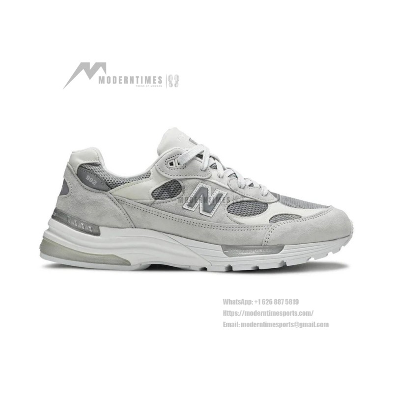 New Balance M992NC White Grey Sneakers Front View – Unisex Lifestyle Running Shoes