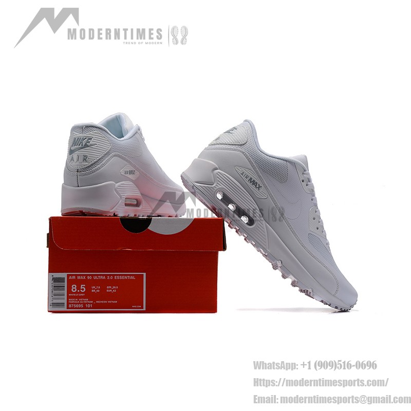 Nike Air Max 90 Ultra 2.0 - Clean Triple White Minimalist Sneaker