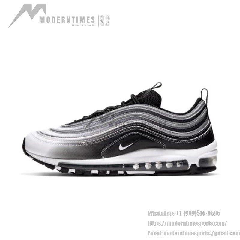 Nike Air Max 97 Gradient Fade 921826-016 Black-to-White Gradient Sneakers with Air Cushioning