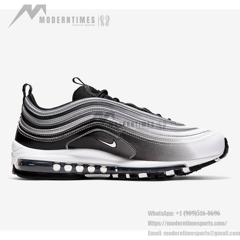 Nike Air Max 97 Gradient Fade 921826-016 Black-to-White Gradient Sneakers with Air Cushioning