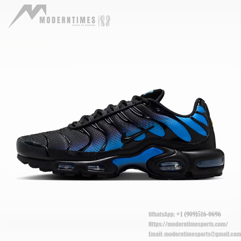 Nike Air Max Plus DM0032-041 Black Blue Crystal TN sneakers for reflective streetwear outfits