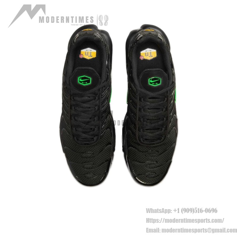 Nike Air Max Plus DM0032-024 Black Green Strike TN sneakers for neon techwear streetwear outfits