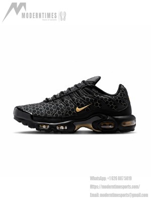 Nike Air Max Plus Black Honey IQ0287-010 TN Sneakers – Honeycomb Pattern Tuned Air Streetwear Shoes for Men