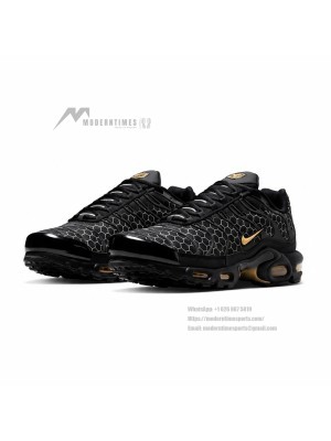 Nike Air Max Plus Black Honey IQ0287-010 TN Sneakers – Honeycomb Pattern Tuned Air Streetwear Shoes for Men