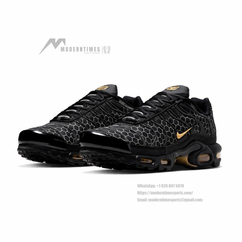 Nike Air Max Plus Black Honey IQ0287-010 TN sneakers with honeycomb pattern upper