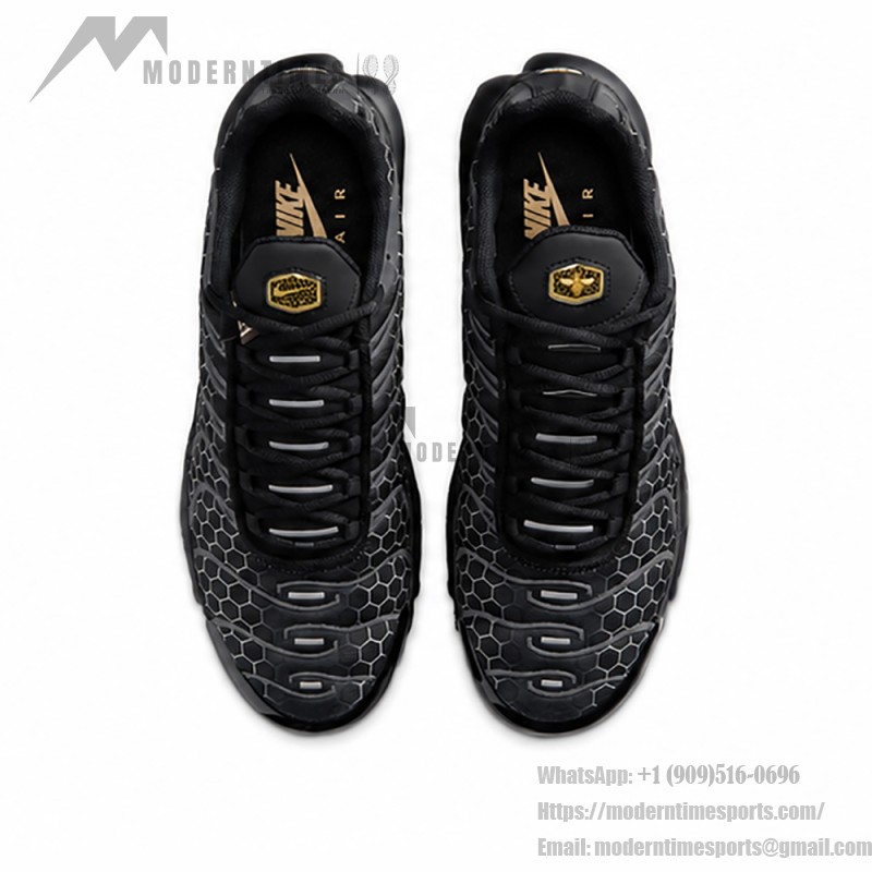 Nike Air Max Plus Black Honey IQ0287-010 TN sneakers with honeycomb pattern upper