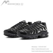 Nike Air Max Plus HJ9743-001 Black Metallic Silver TN Sneakers – Chrome Shadow Streetwear Shoes for Men