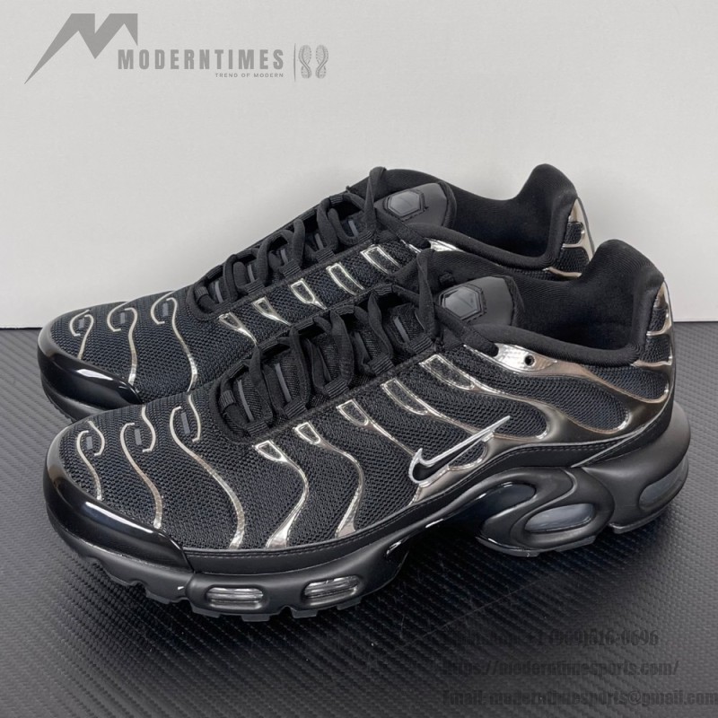 Nike Air Max Plus HJ9743-001 Black Metallic Silver TN sneakers for dark techwear outfits
