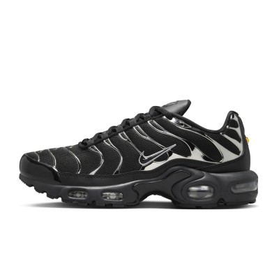 Nike Air Max Plus HJ9743-001 Black Metallic Silver TN Sneakers – Chrome Shadow Streetwear Shoes for Men