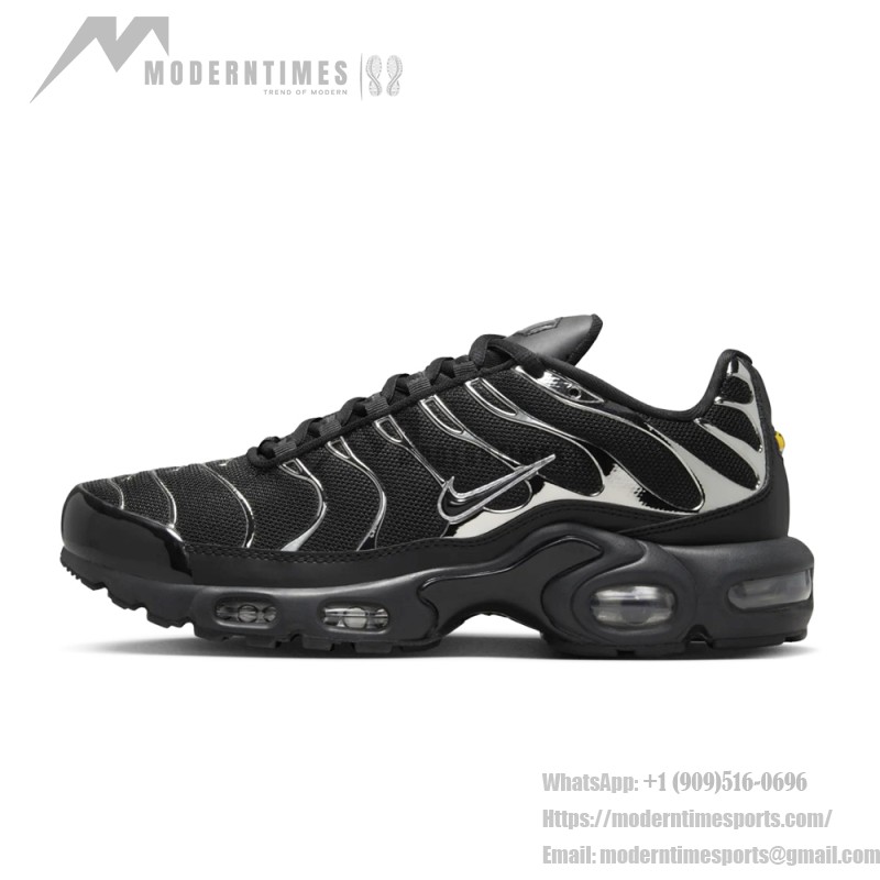 Nike Air Max Plus HJ9743-001 Black Metallic Silver TN sneakers for dark techwear outfits