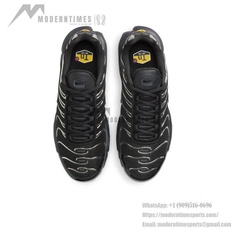 Nike Air Max Plus HJ9743-001 Black Metallic Silver TN sneakers for dark techwear outfits
