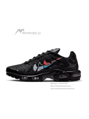 Nike Air Max Plus FJ4224-001 Black Multi Swoosh TN Sneakers – Layered Logo Streetwear Shoes for Men