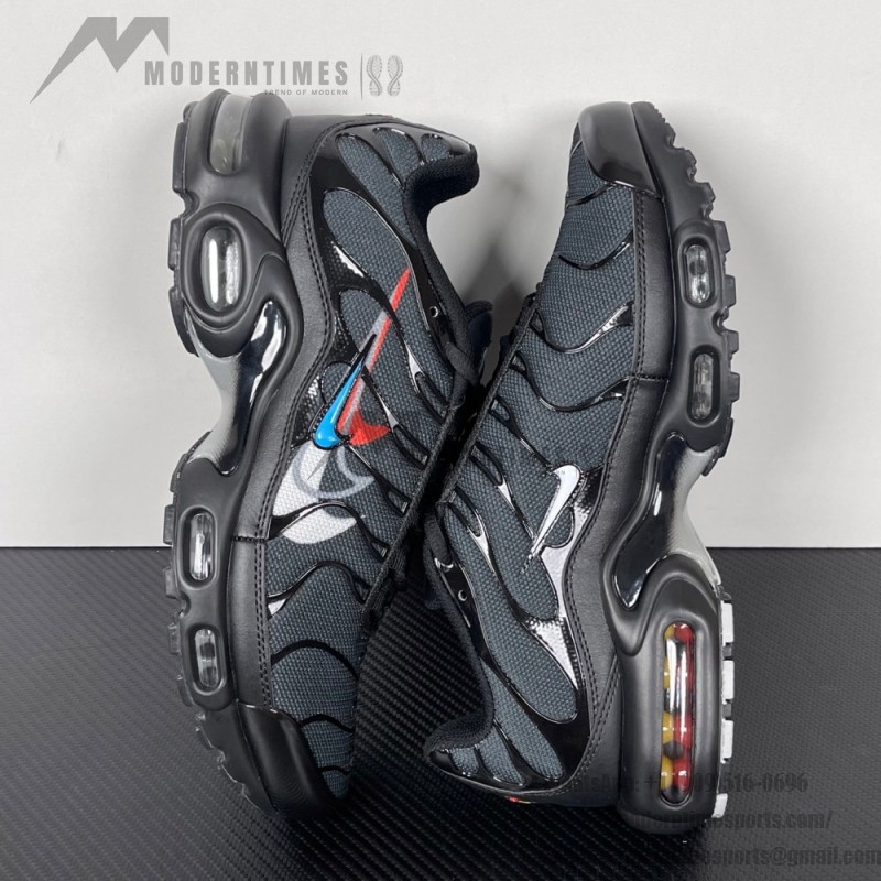 Nike Air Max Plus FJ4224-001 Black Multi Swoosh TN sneakers with layered logo streetwear styling