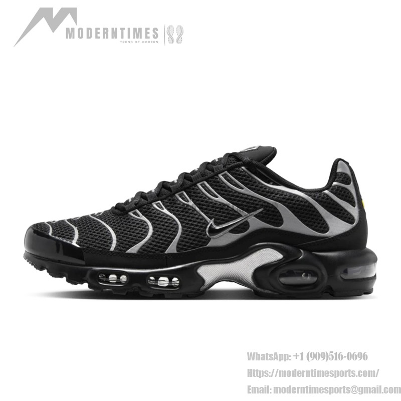 Nike Air Max Plus HQ3029-001 Black Reflective Metallic Silver TN sneakers with reflective streetwear styling